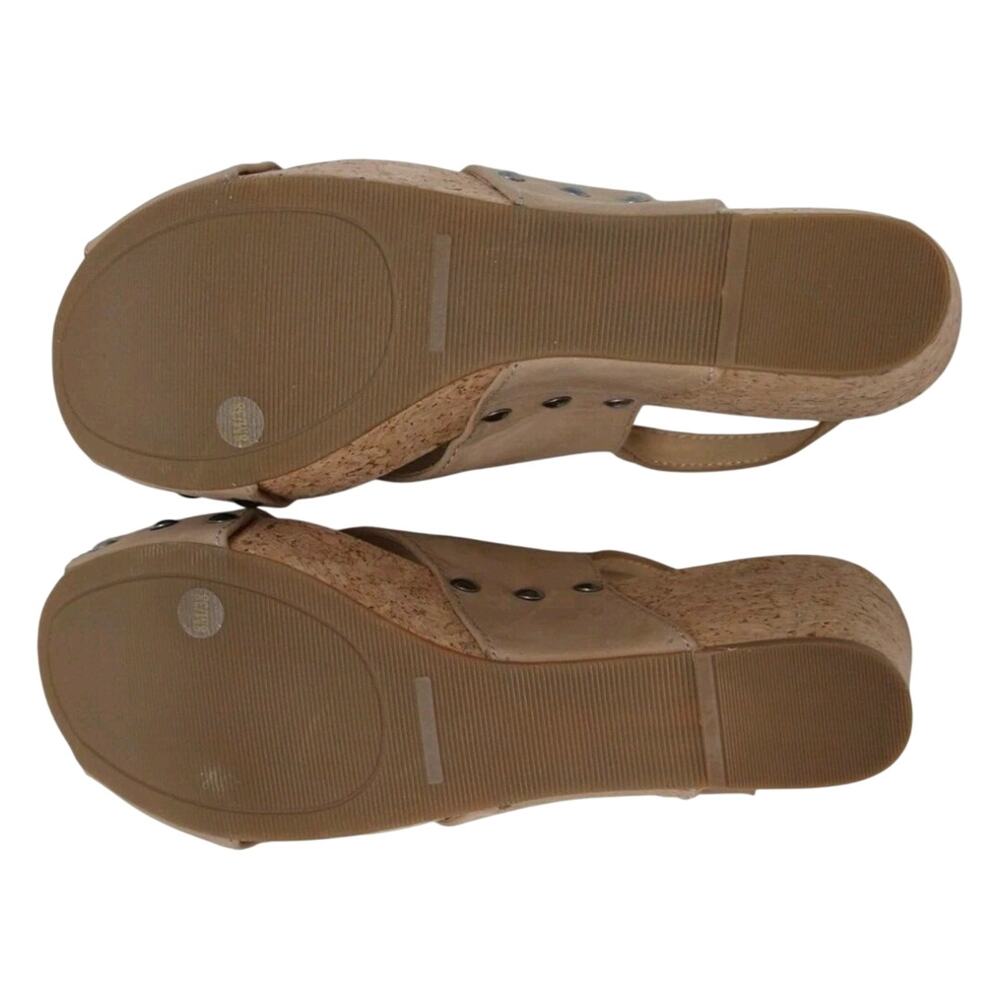 Lucky Brand Minari Tan Genuine Suede Wedge Sandals-S 7.5 - Picture 5 of 7